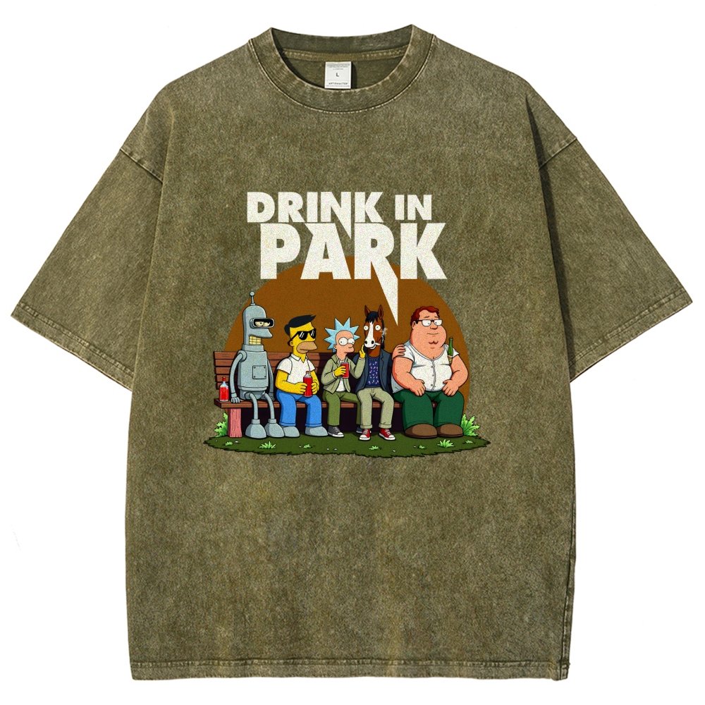 Drink in Park Vintage Distressed T-shirt