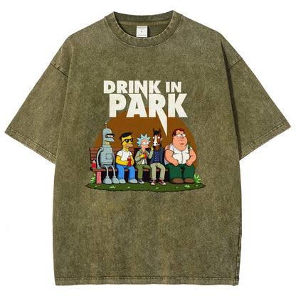 Drink in Park Vintage Distressed T-shirt