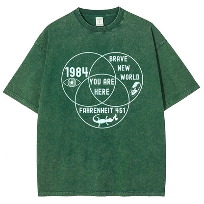 Funny Dystopian Venn Diagram Vintage Distressed T-shirt