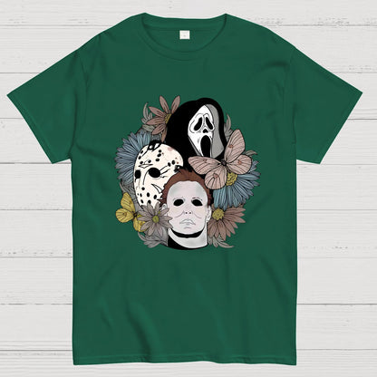 Horror Halloween Floral Scream Geek T-Shirt
