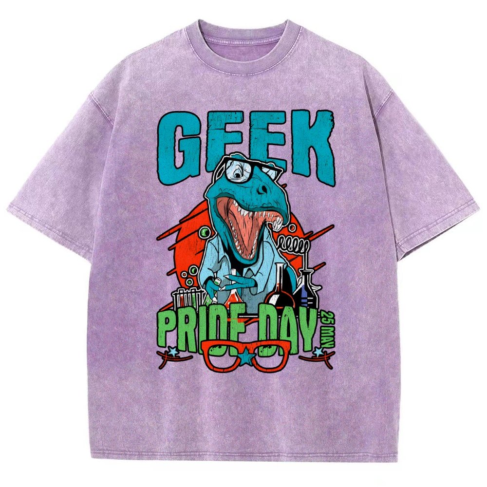 Geek Pride Day Dinosaur Rex Vintage Distressed T-shirt