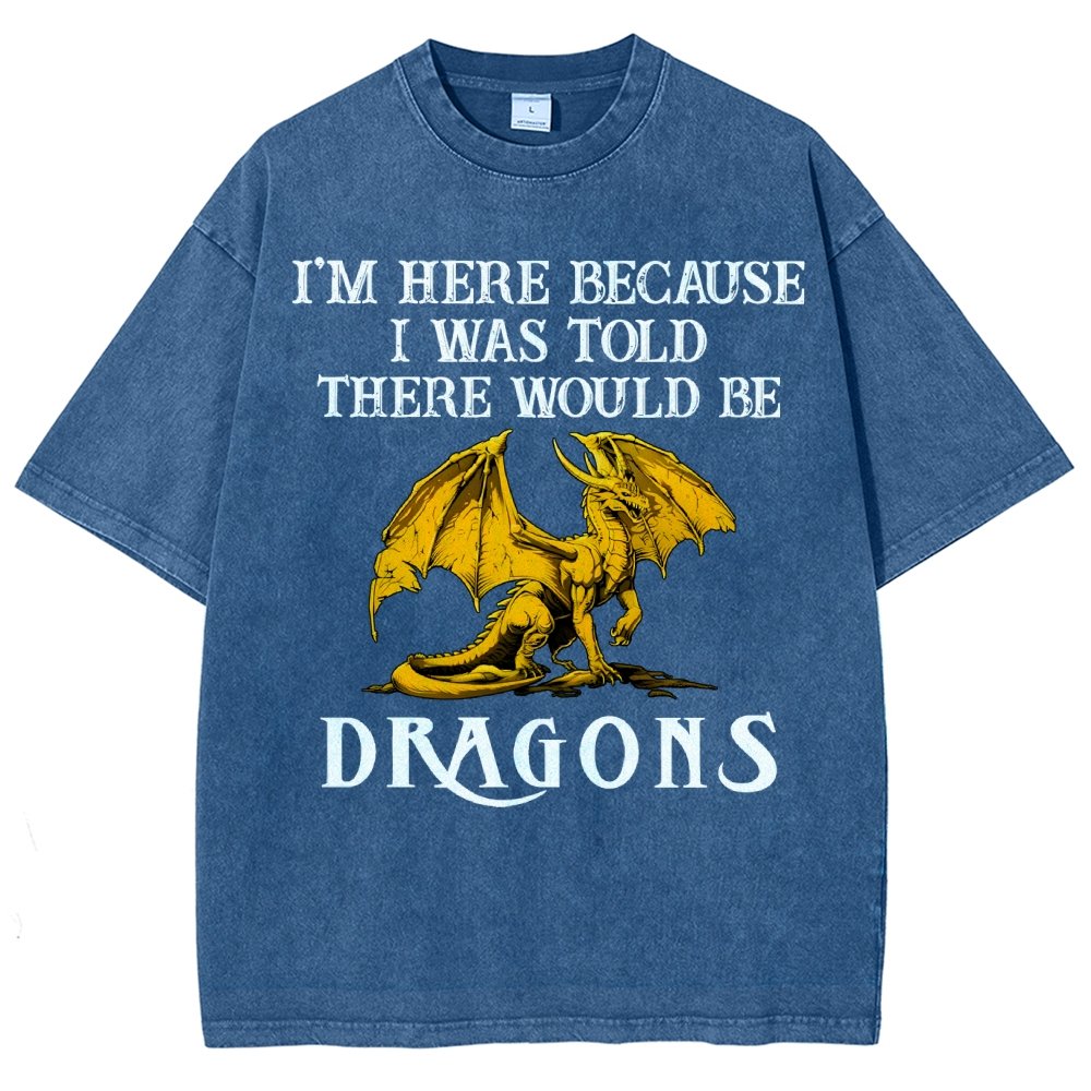 I'm Here Because I Was Told There Would Be Dragons Vintage Distressed T-shirt