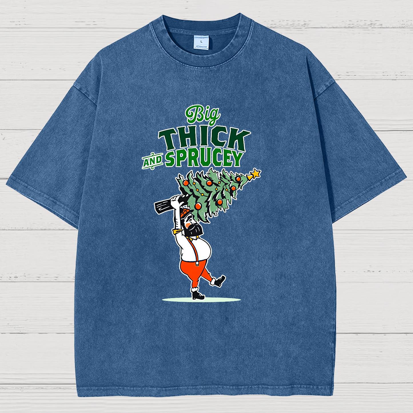 Big Thick & Sprucey，Christmas Vintage Distressed T-shirt