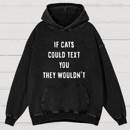 If Cats Could Text You Vintage Distressed Hoodie