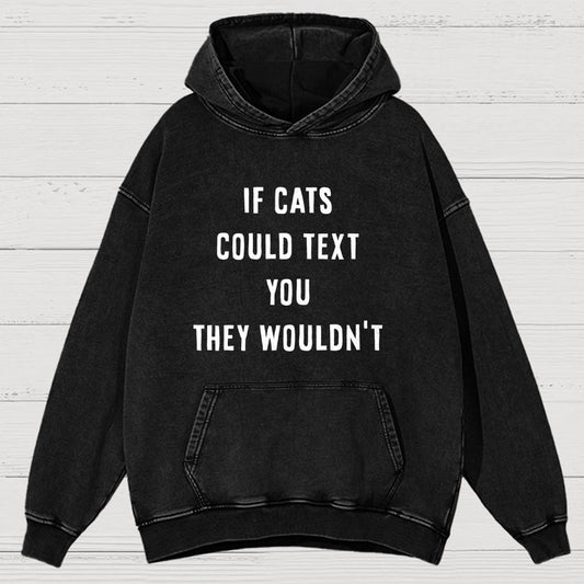 If Cats Could Text You Vintage Distressed Hoodie