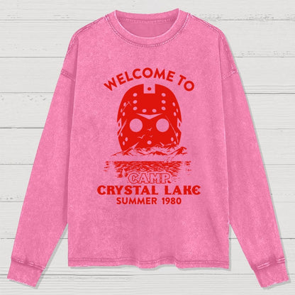 Welcome To Crystal Lake Washed Long Sleeve Tee