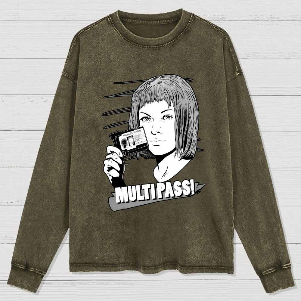 MULTIPASS! Washed Long Sleeve Tee
