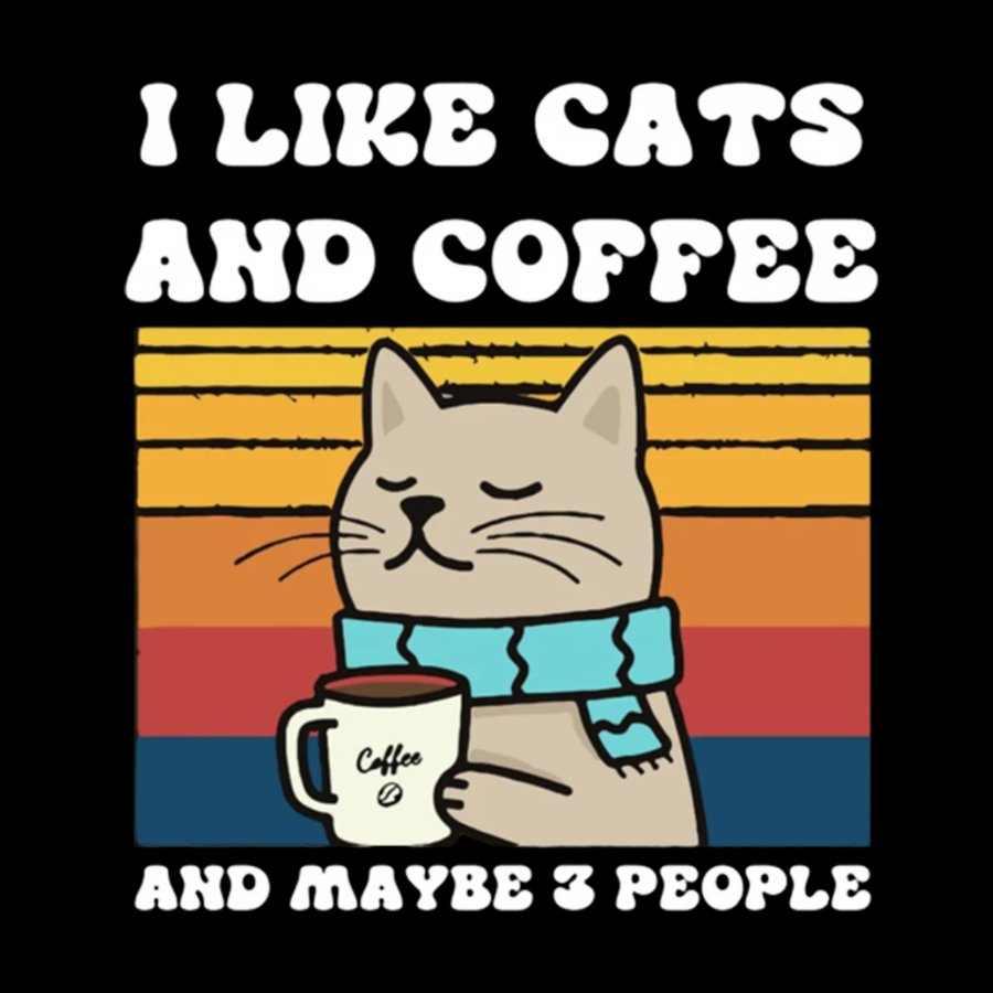 I Like Cats And Coffee And Maybe 3 People Funny Nerd T-Shirt