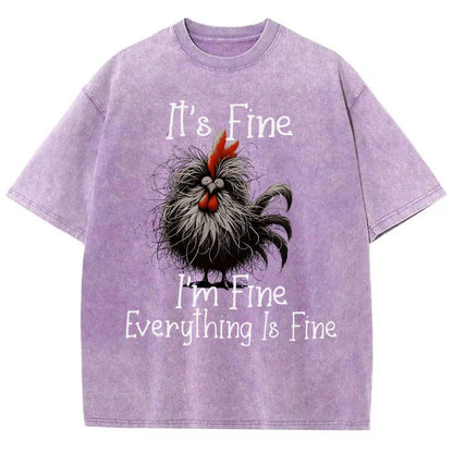 It's Fine，Funny Chick Vintage Distressed T-shirt