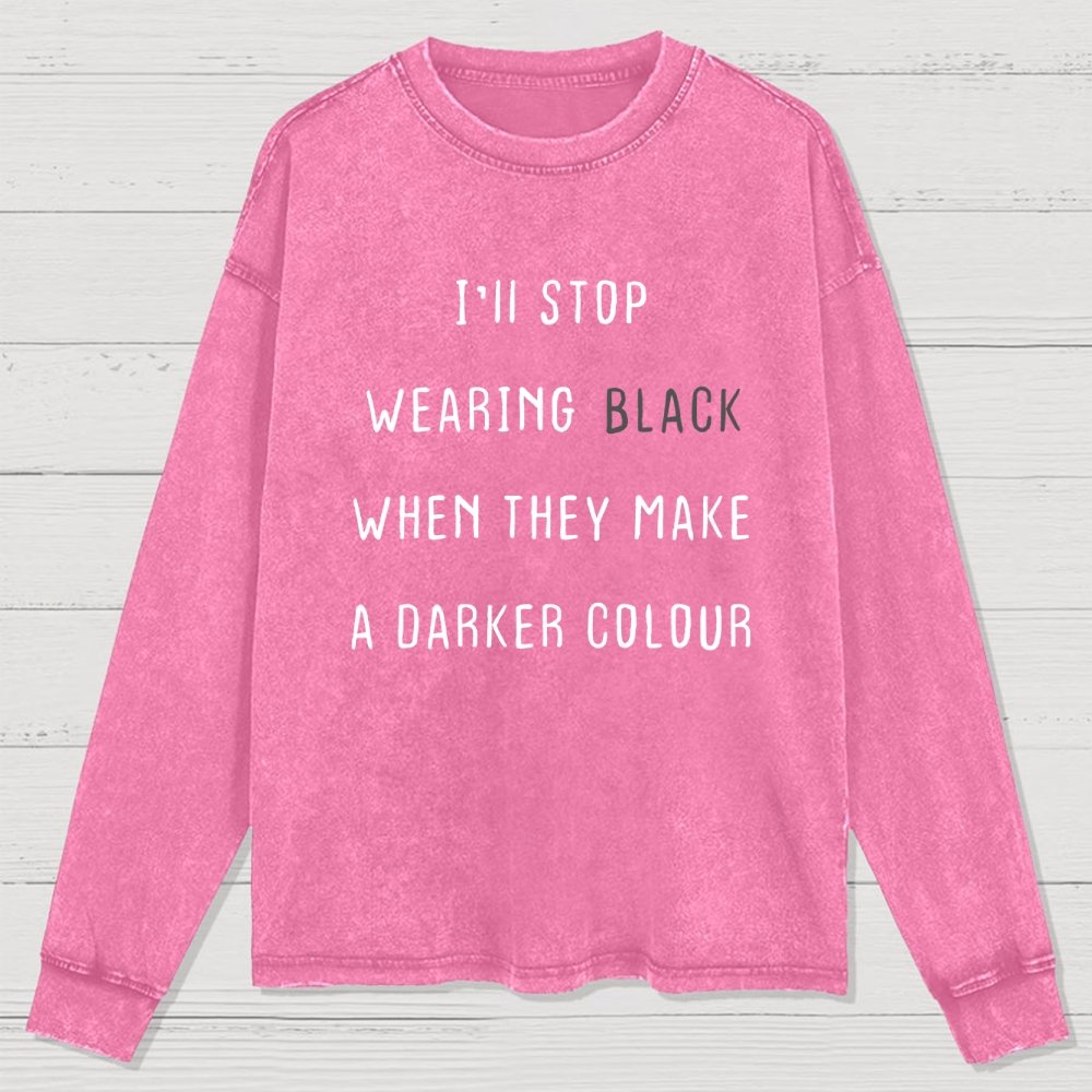 Wearing Black Washed Long Sleeve Tee