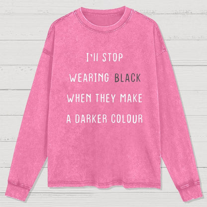 Wearing Black Washed Long Sleeve Tee