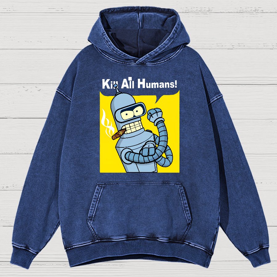 We Can Kill All Humans Vintage Distressed Hoodie