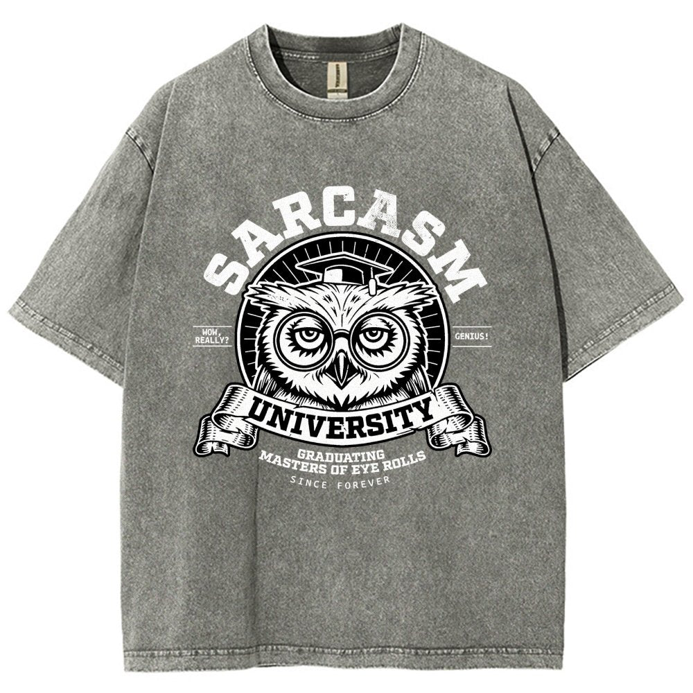 Sarcasm University-Mens-Basic Vintage Distressed T-shirt