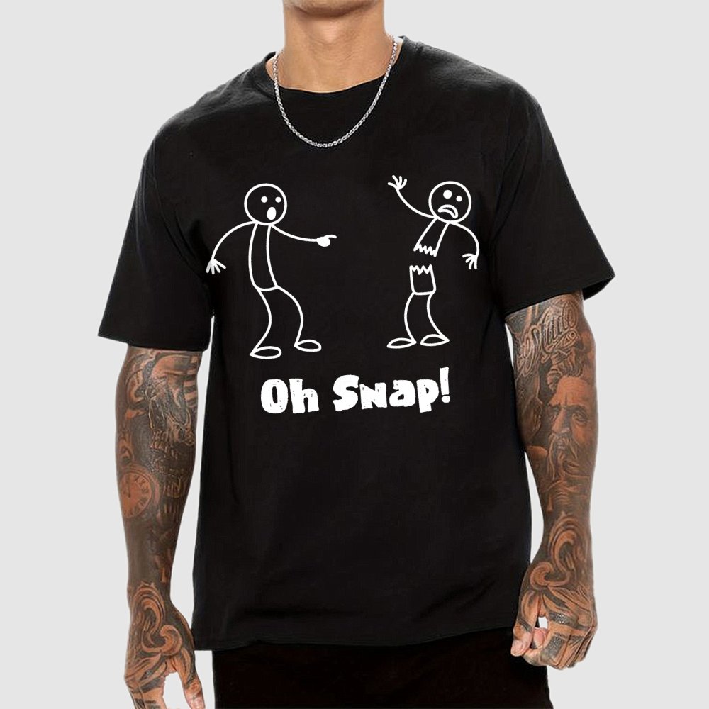 Oh Snap Funny Stick Figure Slogan Saying Geek T-Shirt