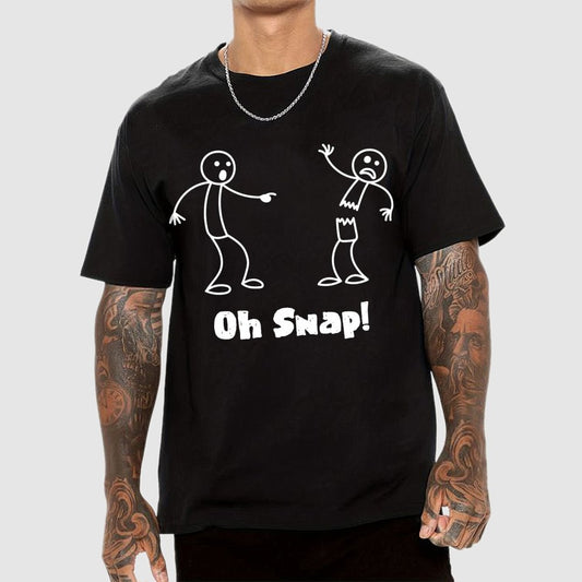 Oh Snap Funny Stick Figure Slogan Saying Geek T-Shirt