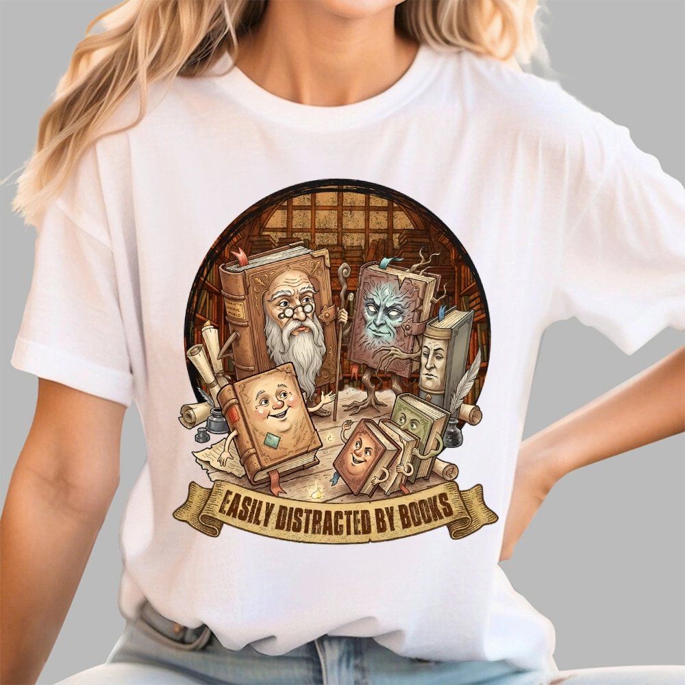 Easily Distracted By Books Geek T-Shirt