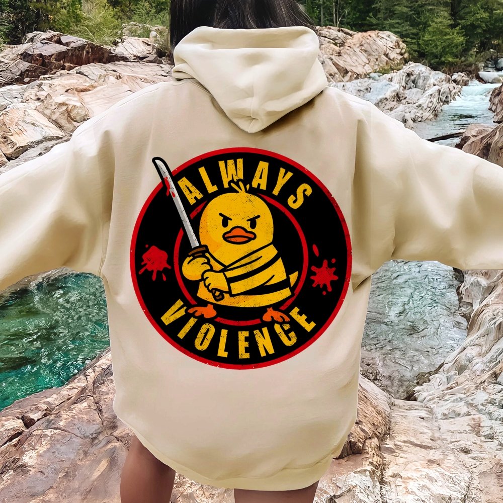 Always violence Printed Back Unisex Cotton Hoodie