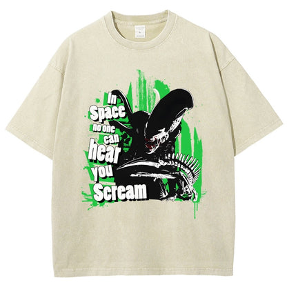 In Space No One Can Hear You Scream Vintage Distressed T-shirt