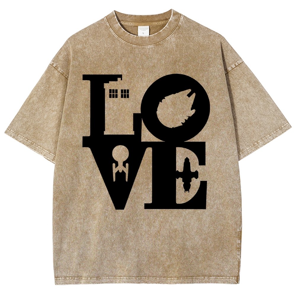I Love SciFi Black Vintage Distressed T-shirt