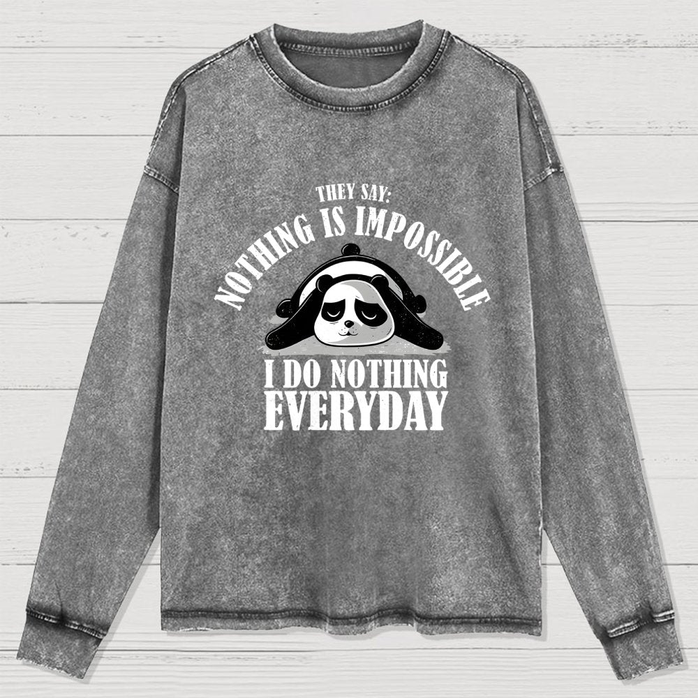 I Do Nothing Everyday Washed Long Sleeve Tee