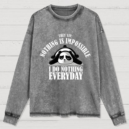 I Do Nothing Everyday Washed Long Sleeve Tee
