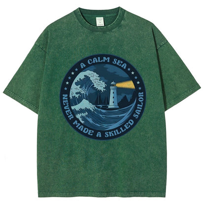 A Calm Sea Never Made A Skilled Sailor Vintage Distressed T-shirt