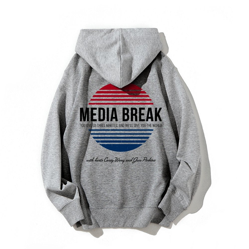 Media Break Printed Back Unisex Cotton Hoodie