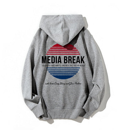 Media Break Printed Back Unisex Cotton Hoodie