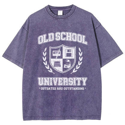 Old School University Vintage Distressed T-shirt