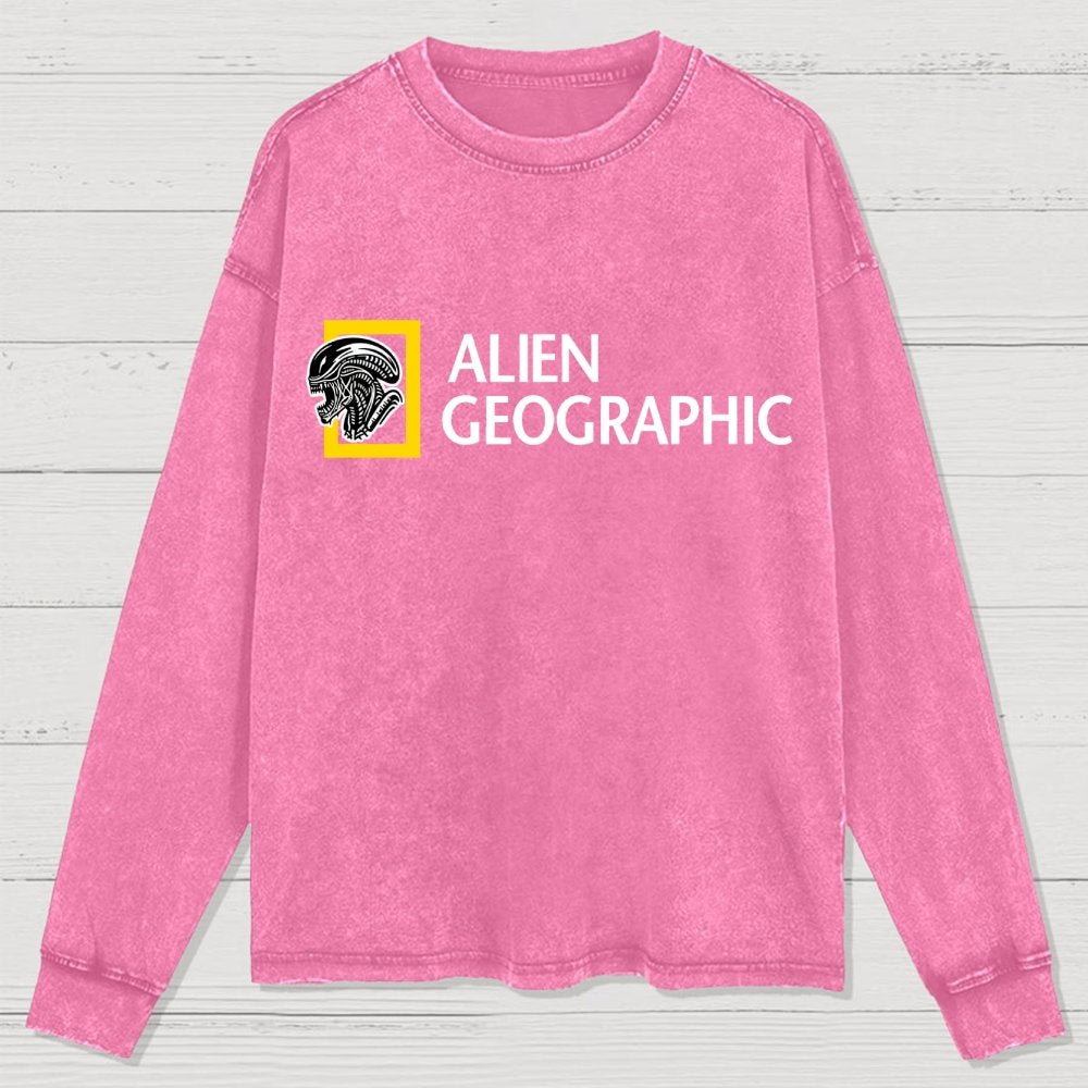 Mystery Geographic Washed Long Sleeve Tee