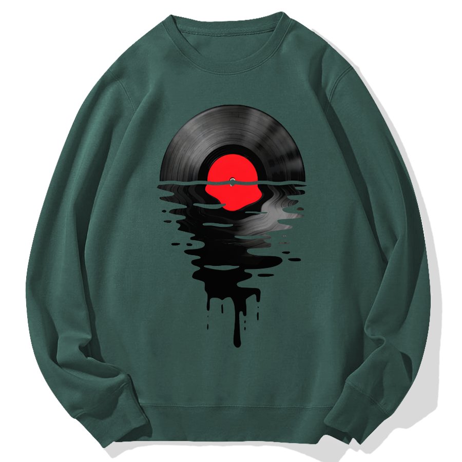 Vinyl LP Music Record Sunset Red Geek Cotton Sweatshirt
