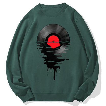 Vinyl LP Music Record Sunset Red Geek Cotton Sweatshirt