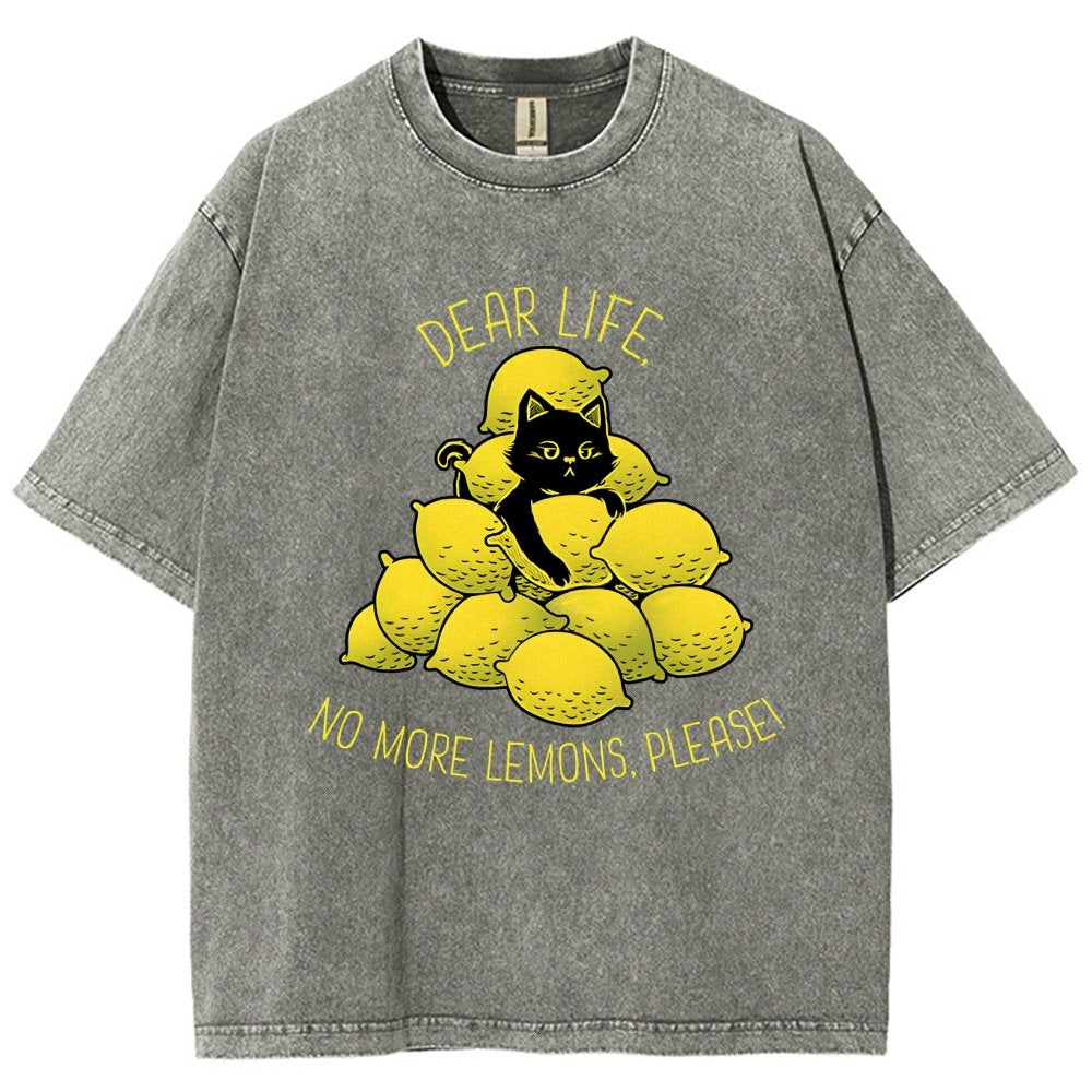 If Life Give You Lemons Black Cat Vintage Distressed T-shirt