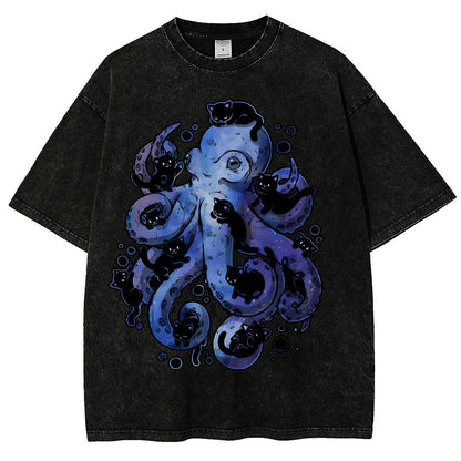 Octopurr Vintage Distressed T-shirt