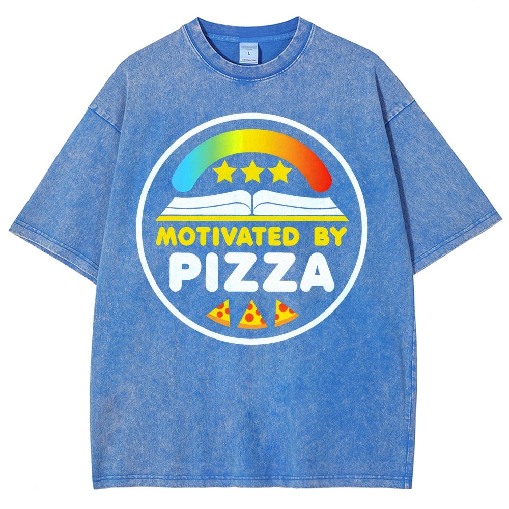 Motivated By Pizza Vintage Distressed T-shirt