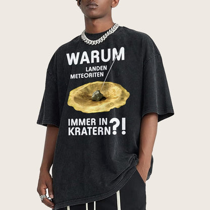 Meteoriten in Kratern Vintage Distressed T-shirt