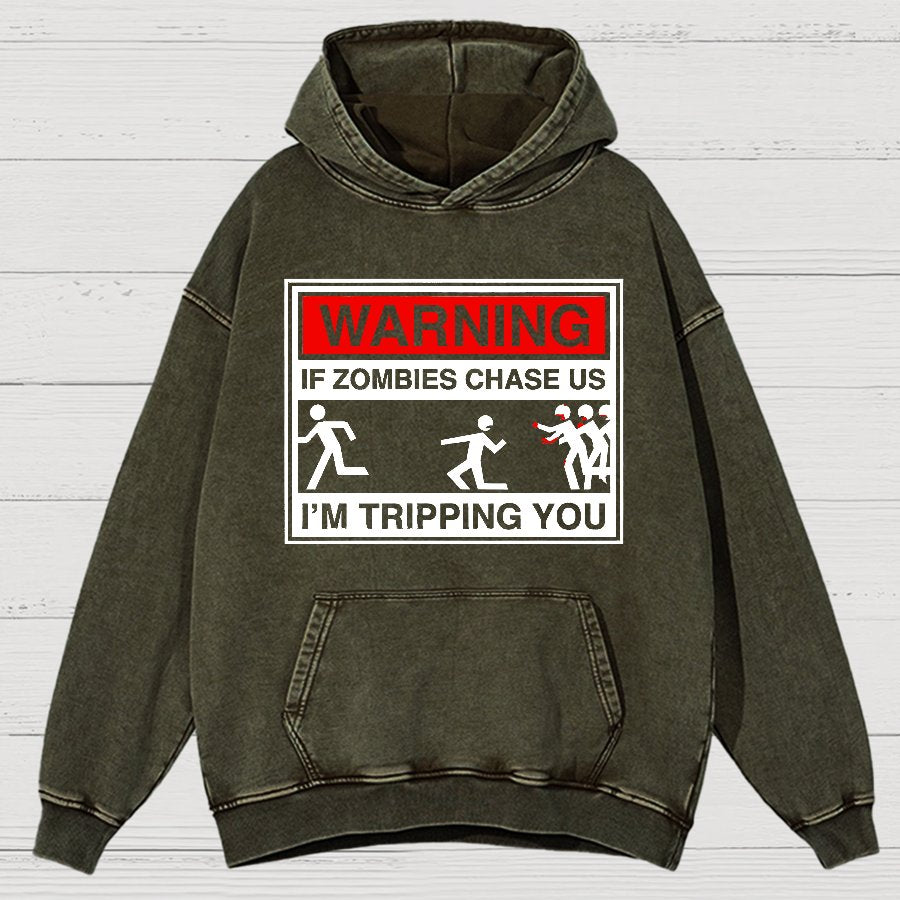 If Zombies Chase Us Vintage Distressed Hoodie