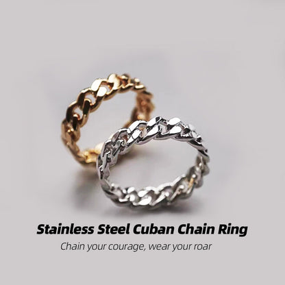 Stainless Steel Cuban Chain Ring | Tiny chain, huge vibe – your daily boost.