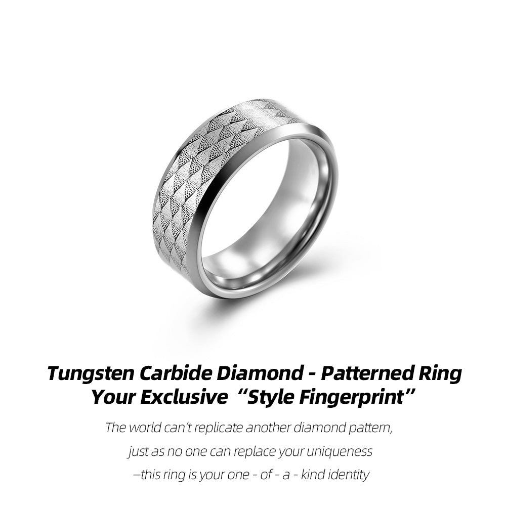 Tungsten Carbide Diamond - Patterned Ring | Your Exclusive “Style Fingerprint”