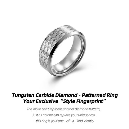 Tungsten Carbide Diamond - Patterned Ring | Your Exclusive “Style Fingerprint”