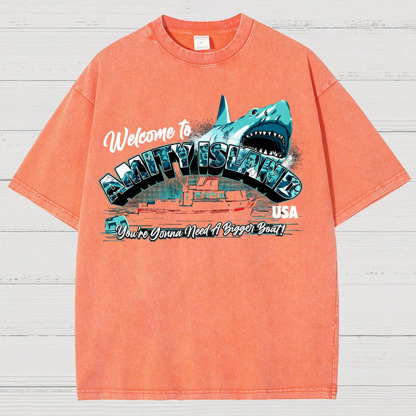 Great White Shark Vintage Distressed T-shirt