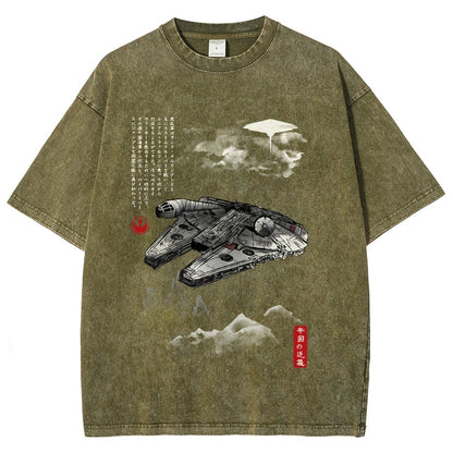 Escape from Mysterious City sumi-e Vintage Distressed T-shirt