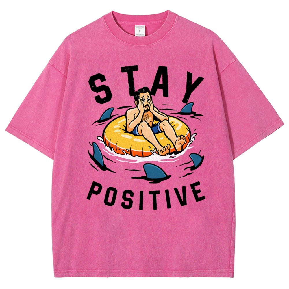 Try to Stay Positive! Vintage Distressed T-shirt