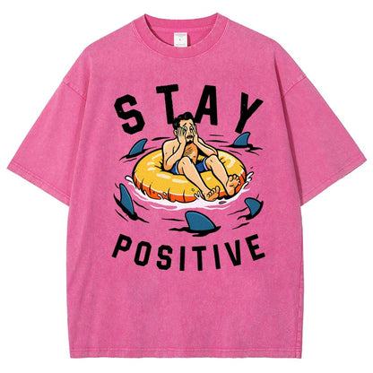 Try to Stay Positive! Vintage Distressed T-shirt