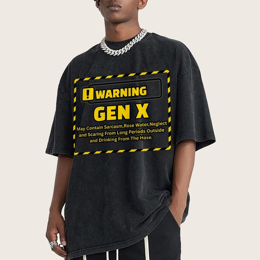 Warning Gen X - Funny Warning Design Vintage Distressed T-shirt
