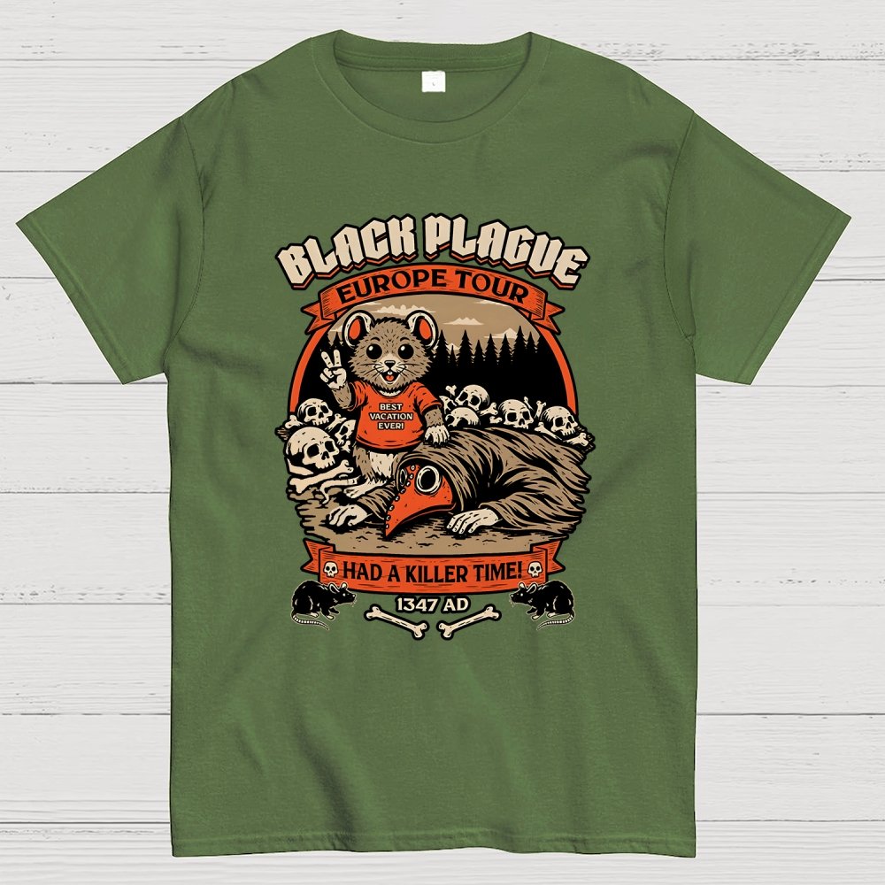 Black Plague Vacation Rat Geek T-Shirt