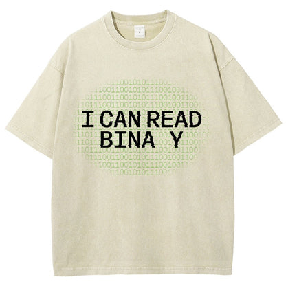 I Can Read Binary Vintage Distressed T-shirt