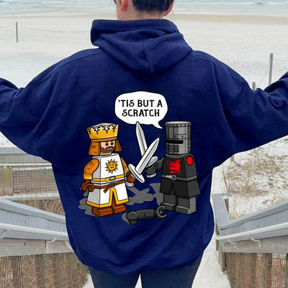 King Vs Knight Printed Back Unisex Cotton Hoodie