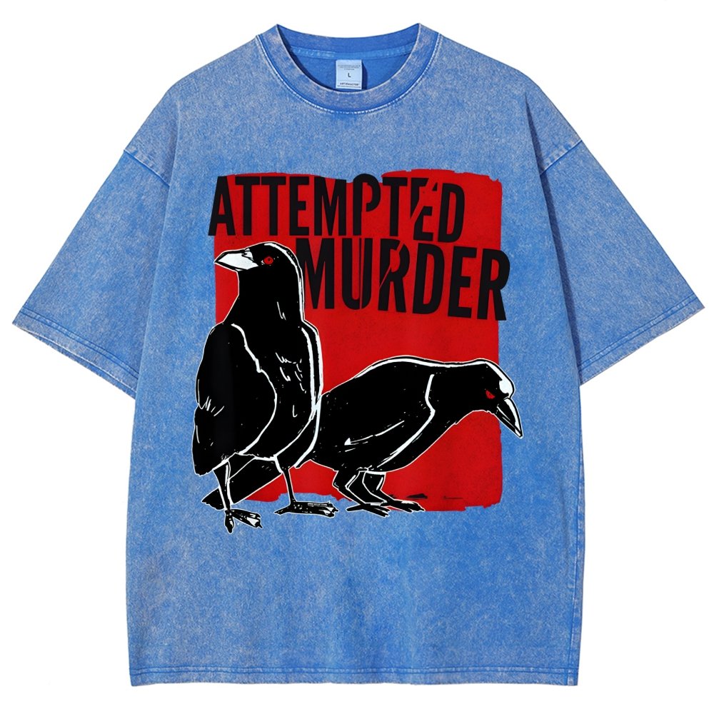 Attempted Murder Crow Vintage Distressed T-shirt
