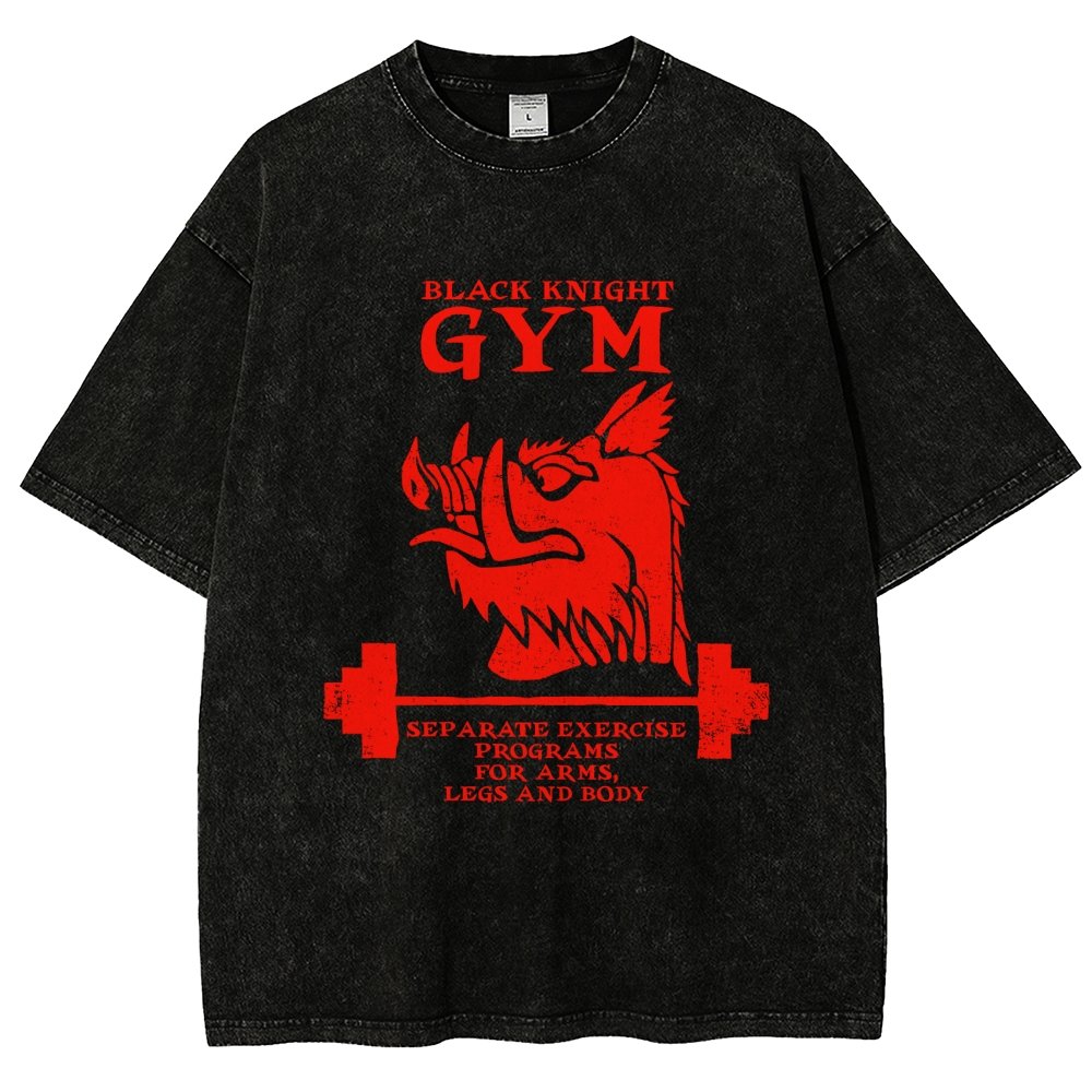 Black Knight Gym Vintage Distressed T-shirt